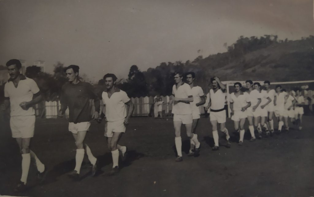 Década de 1970. Na inauguração do Estádio Dr. Juan Garcia Reyes (o primeiro da foto). O local era ao lado do Clube XV de Novembro.